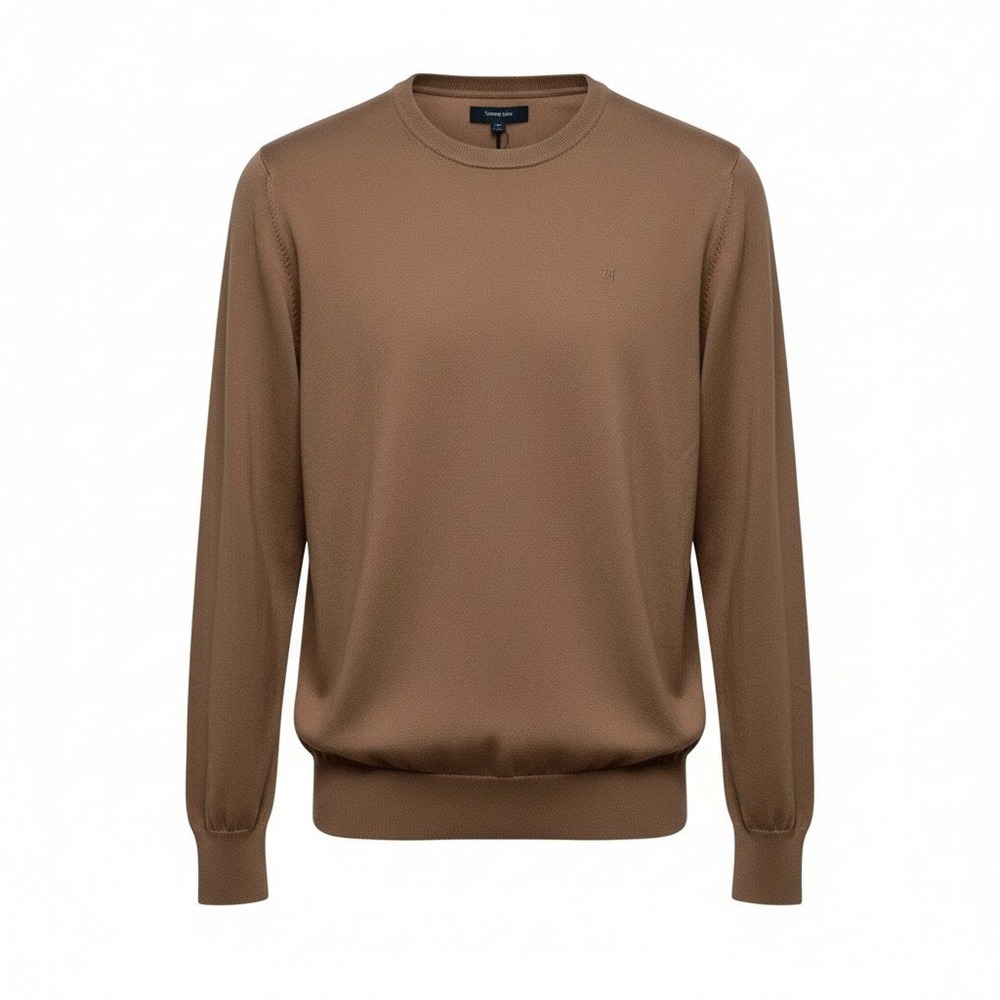 Tommy John Mens Tan Crew‎ Neck Cotton Modal Knit Second Skin Sweater Size Large